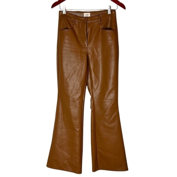 Aritzia Wilfred Beatrix Pants- High Waist Vegan Leather Flare a Pants- Size 2 - Picture 6 of 15